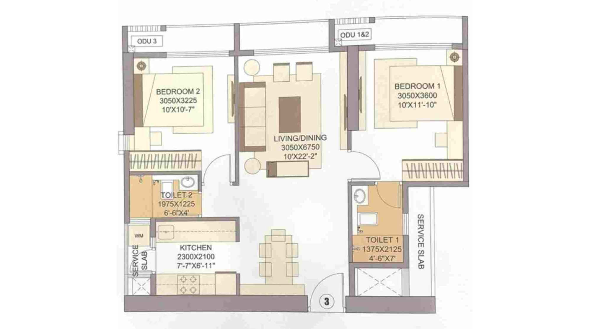 Sheth-Auris-Tower-B-Clara-Floor-Plan-2-BHK-592-sqft-Unit-3